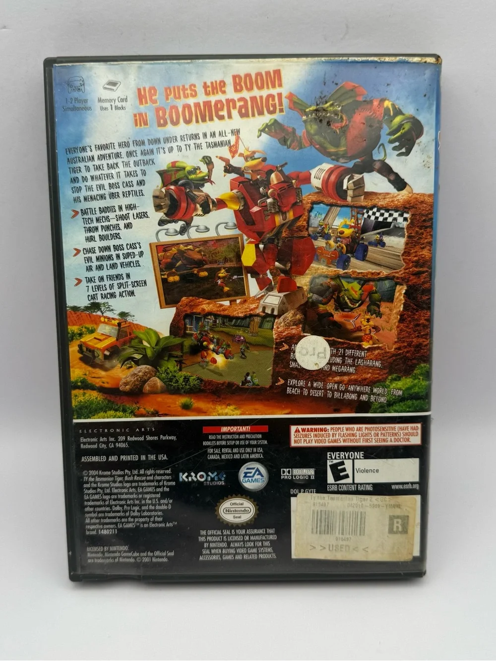 Ty the Tasmanian Tiger 2: Bush Rescue Nintendo GameCube, 2004 No Manual - Tested